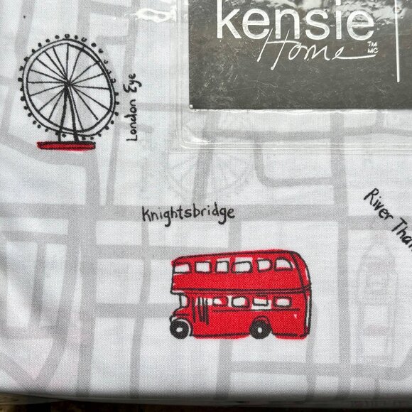 Kensie Home LONDON ENGLAND FULL SIZE Sheet Set - Big Ben Buckingham Palace - Picture 7 of 10